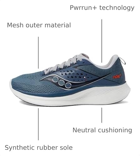 Saucony Men's Ride 17 Sneaker, Mirage/Black, 12