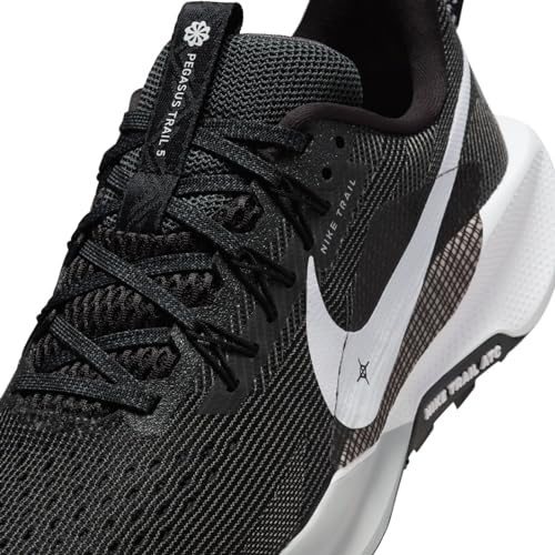 Nike Womens Pegasus Trail 5 Black/White/Anthracite/Wolf Grey 8.5 Medium