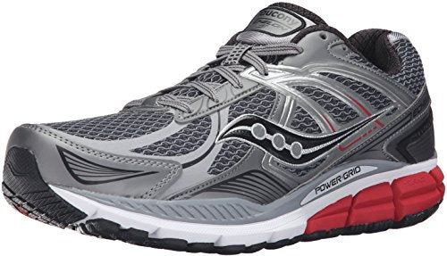 Saucony Men's Echelon 5 Running Shoe, Grey/Red/Blue, 9 M US
