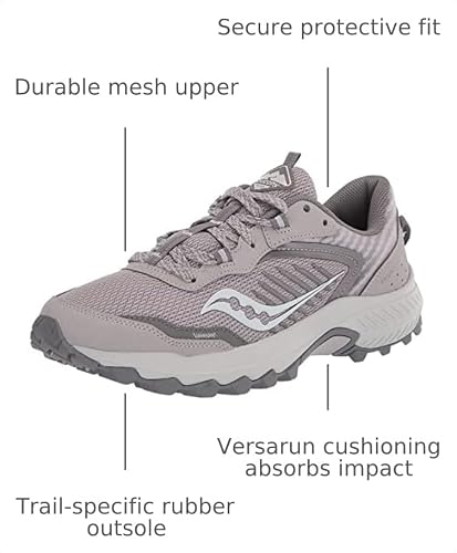Saucony Women's Excursion TR15 Trail Running Shoe, SmokeFog, 9 W