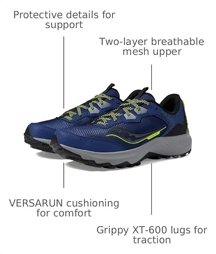 Saucony Men's Aura Tr Sneaker, Indigo/Black, 10