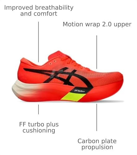 ASICS Unisex METASPEED Sky 3 Running Shoe, 7M / 8.5W, Sunrise RED/Black