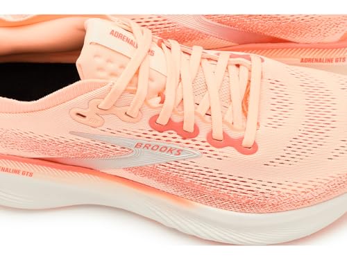 Brooks Women’s Adrenaline GTS 25 Supportive Running & Walking Shoe - Peach Echo/Coconut - 5.5 Medium - alternate view 2