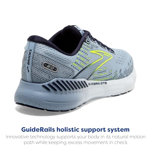 Brooks Women's Glycerin GTS 20 Supportive Running Shoe - Light Blue/Peacoat/Nightlife - 8.5 Medium