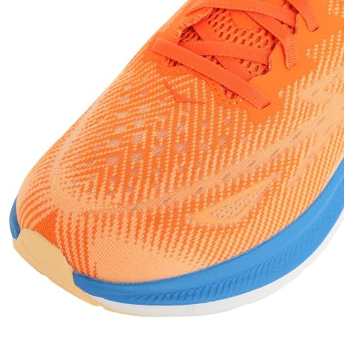 Wide Men's Clifton 9 in Vibrant Orange/Impala by Hoka