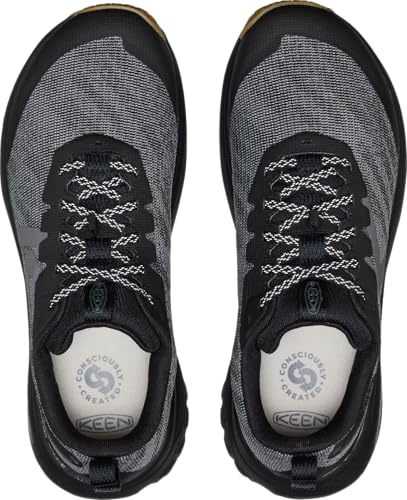 KEEN Men's Roam Breathable Lightweight Comfortable Trail Running Shoes, Black/Magnet, 7.5