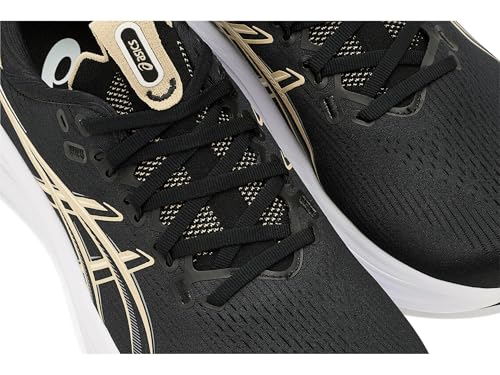 ASICS Men's Gel-Nimbus 28 Running Shoes, 12, Black/Feather Grey