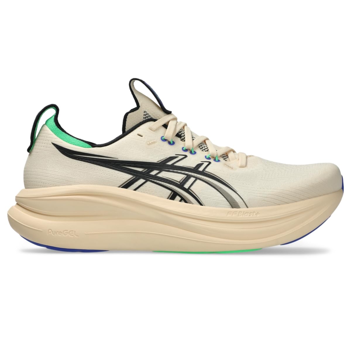 ASICS Men's Gel-Nimbus 28 Running Shoes, 10.5, Seashell/Black