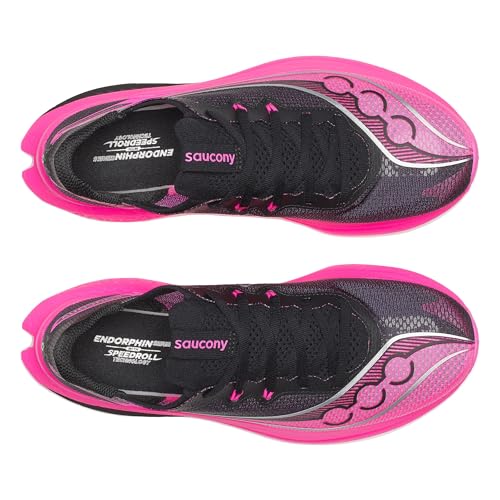 Saucony Men's Endorphin Pro 5 Sneaker, Black/Shock, 9