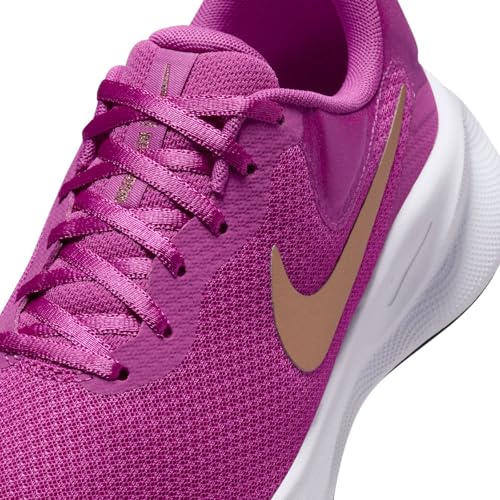 Nike Men's Revolution 7 Women's Road Running Shoes, Hot Fuchsia MTLC Red Bronze White Black, 8