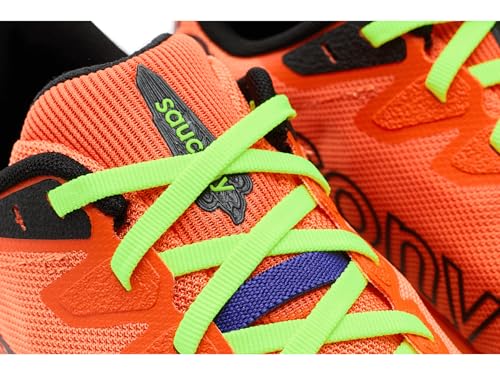Saucony Men's Peregrine 16 Sneaker, Fire/Black, 10
