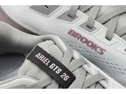Brooks Women’s Ariel GTS 26 Supportive Running & Walking Shoe - Oyster Mushroom/Alloy/Pink - 9 Medium