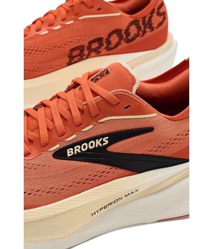 Brooks Men’s Hyperion Max 4 Neutral Running Shoe - Tigerlily/Wood Ash/Black - 12 Medium