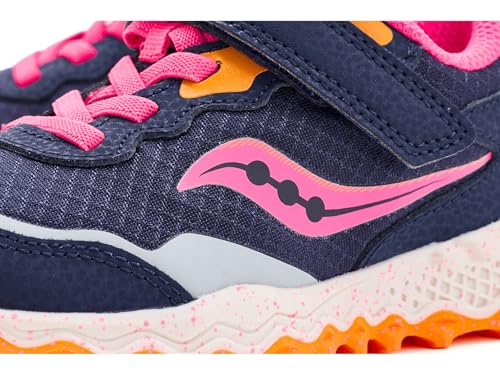 Saucony Peregrine Shield KDZ A/C Sneakers (Little Big Kid), Navy/Pink, 1 US Unisex
