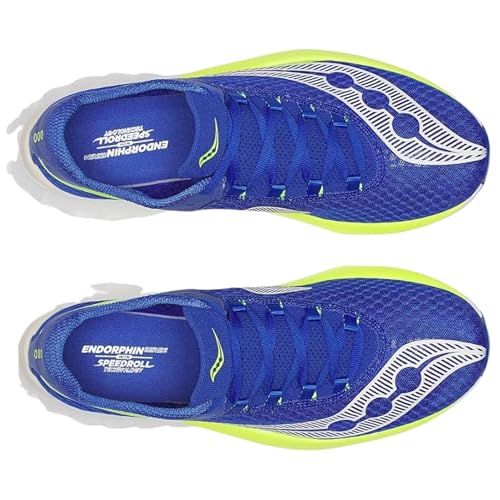 Saucony Men's Endorphin Pro 4 Sneaker, Lapis/Citron, 12