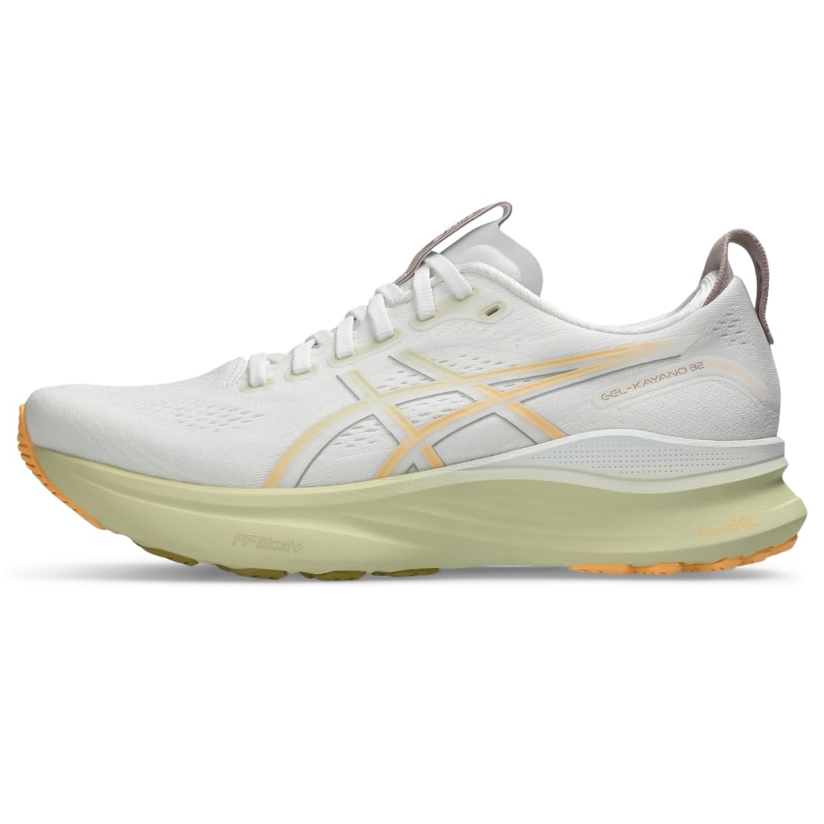 ASICS Men's Gel-Kayano 32 Running Shoes, 11.5, White/Orange Glow
