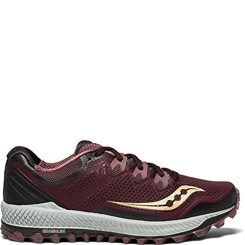 Saucony Women's Peregrine 8 Running Shoe, Wine/Beach, 8.5 Medium US