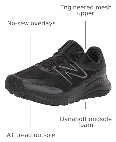 Men's New Balance DynaSoft Nitrel v5 Trail Shoes in Black/Black alternate view 3
