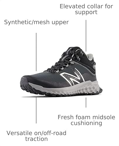 New Balance Men's Fresh Foam Garoe Mid V1 Trail Running Shoe, Blacktop/Shadow Grey/Sea Salt, 7.5 M