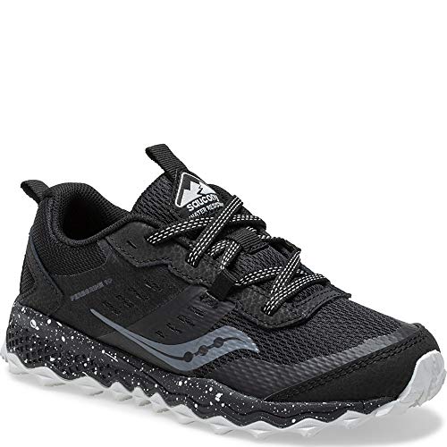 Saucony Boy's Peregrine 10 Shield Sneaker, Black, 3.5 Big Kid