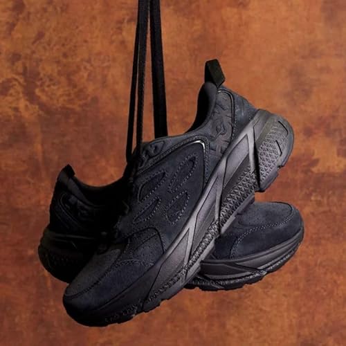 Hoka Unisex Clifton L Suede Black/Black Men's 5.5, Women's 6.5 Medium