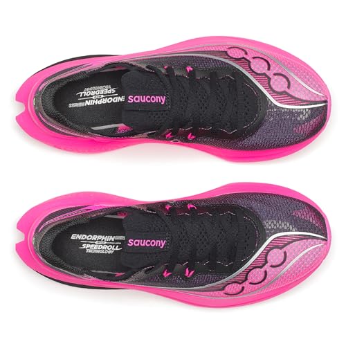 Saucony Women's Endorphin Pro 5 Sneaker, Black/Shock, 8