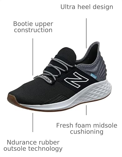 New Balance Men's Fresh Foam Roav V1 Sneaker, Black/Light Aluminum, 10.5