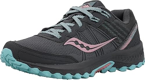 Saucony Women's Excursion TR14 Running Shoe, Grey/Pink/Aqua, 8 W US