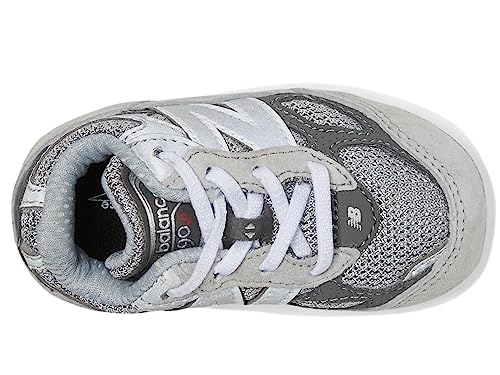 New Balance Kid's 990 V6 Sneaker, Grey/Silver, 3 Medium US