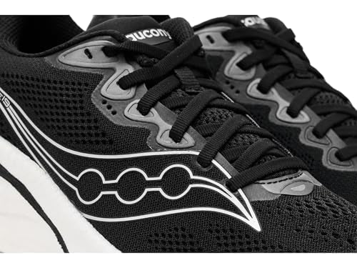 Saucony Women's Ride 19 Sneaker, Black/Silver, 8.5