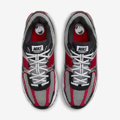 Nike Zoom Vomero 5 Men's Shoes (HV0926-095, Metallic Silver/University Red/White/Black) Size 10.5