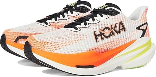 HOKA Mens Mach X 2 (White/Neon Tangerine, US Footwear Size System, Adult, Men, Numeric, Medium, 10)