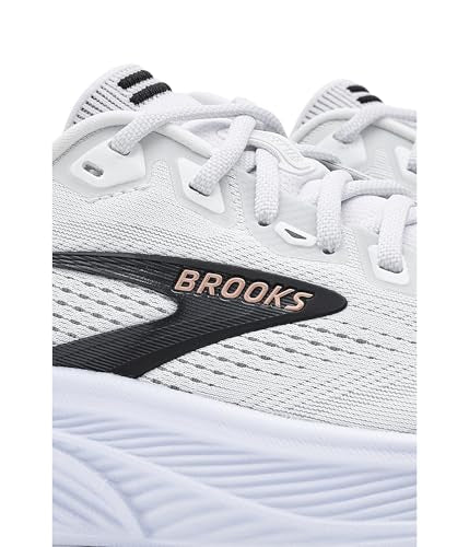 Brooks Women’s Ghost 18 Neutral Running & Walking Shoe - White/Black/Rose Gold - 7.5 Wide