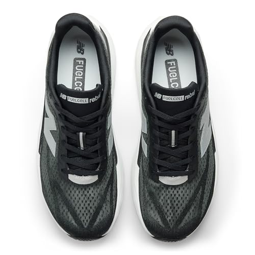 New Balance Men's FuelCell Rebel V5 Running Shoe, Black/Silver Metallic/White, 10 M
