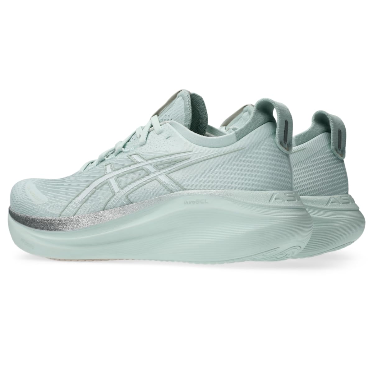 ASICS Men's Gel-Nimbus 27 Running Shoes, 10.5, Pure Aqua/White