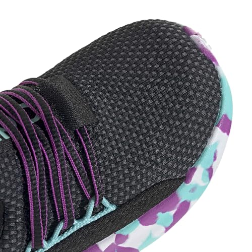 adidas Unisex-Baby Lite Racer Adapt 7.0, Black/Purple Burst/Flash Aqua, 8.5