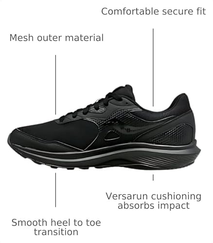 Saucony Men's Cohesion 16 Sneaker, Black, 10