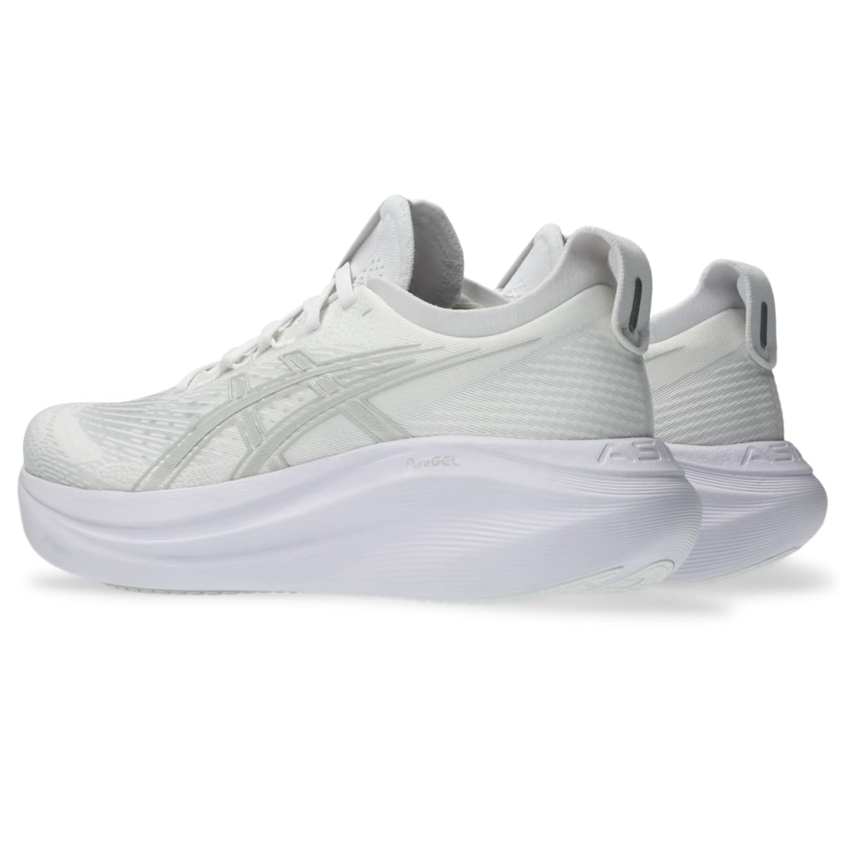 ASICS Men's Gel-Nimbus 27 Running Shoes, 11, White/Glacier Grey