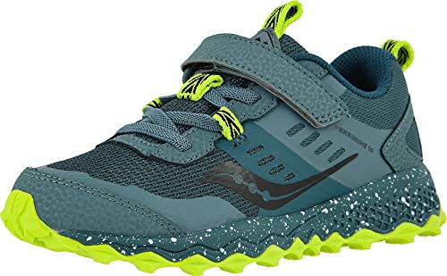 Saucony Boys' Peregrine 10 Shield A/C Sneaker, Steel, 3.5 M US