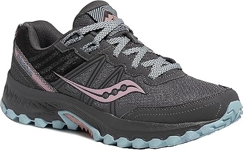 Saucony Women's Excursion TR14 Running Shoe, Grey/Pink/Aqua, 8 W US