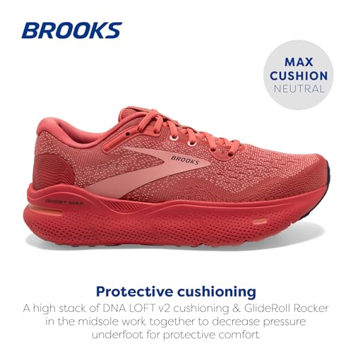 Brooks Women’s Ghost Max Cushion Neutral Running & Walking Shoe - Faded Rose/Rosette - 6.5 Medium