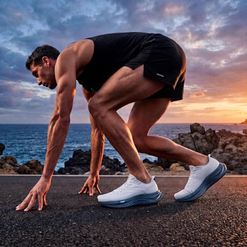 ANTA Men’s PG7 Running Shoes Cushioning Comfortable Breathable Athletic Workout Gym Cross Trainer Sports Sneakers, Gray/Navy Blue, 13
