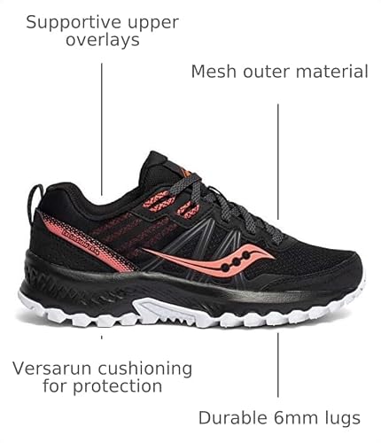 Saucony Women's Excursion TR14 Black/Coral Running Shoe 8 W US