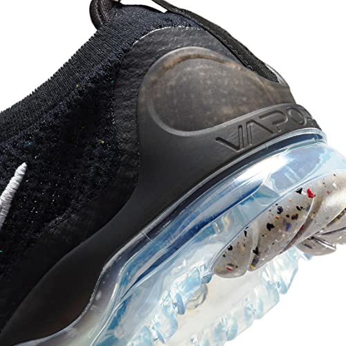 Nike W Air Vapormax 2021 FK Women's Gymnastics Shoes, Fk Black White Silver Metallic, 6 US