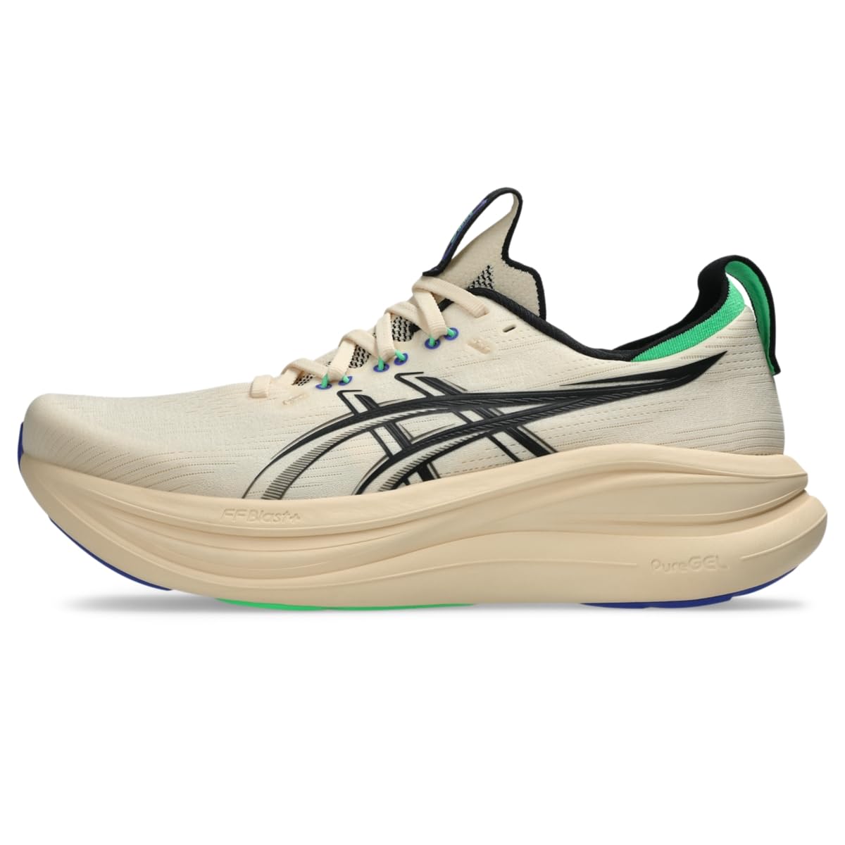 ASICS Men's Gel-Nimbus 28 Running Shoes, 10.5, Seashell/Black