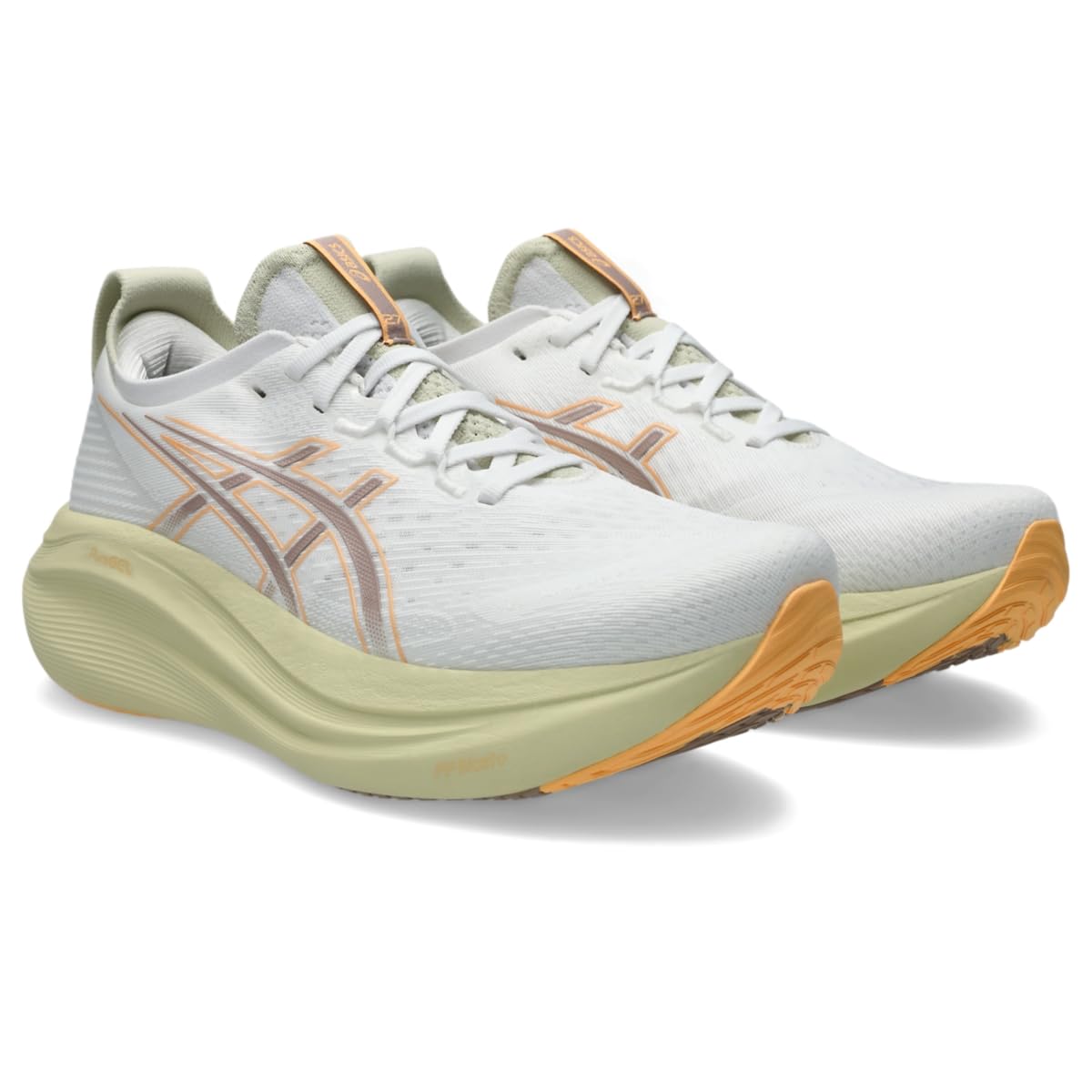 ASICS Men's Gel-Nimbus 27 Running Shoes, 11, White/Fawn