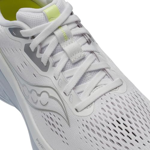 Saucony Women's Guide 18 Sneaker, White/Ice Melt, 10 Wide