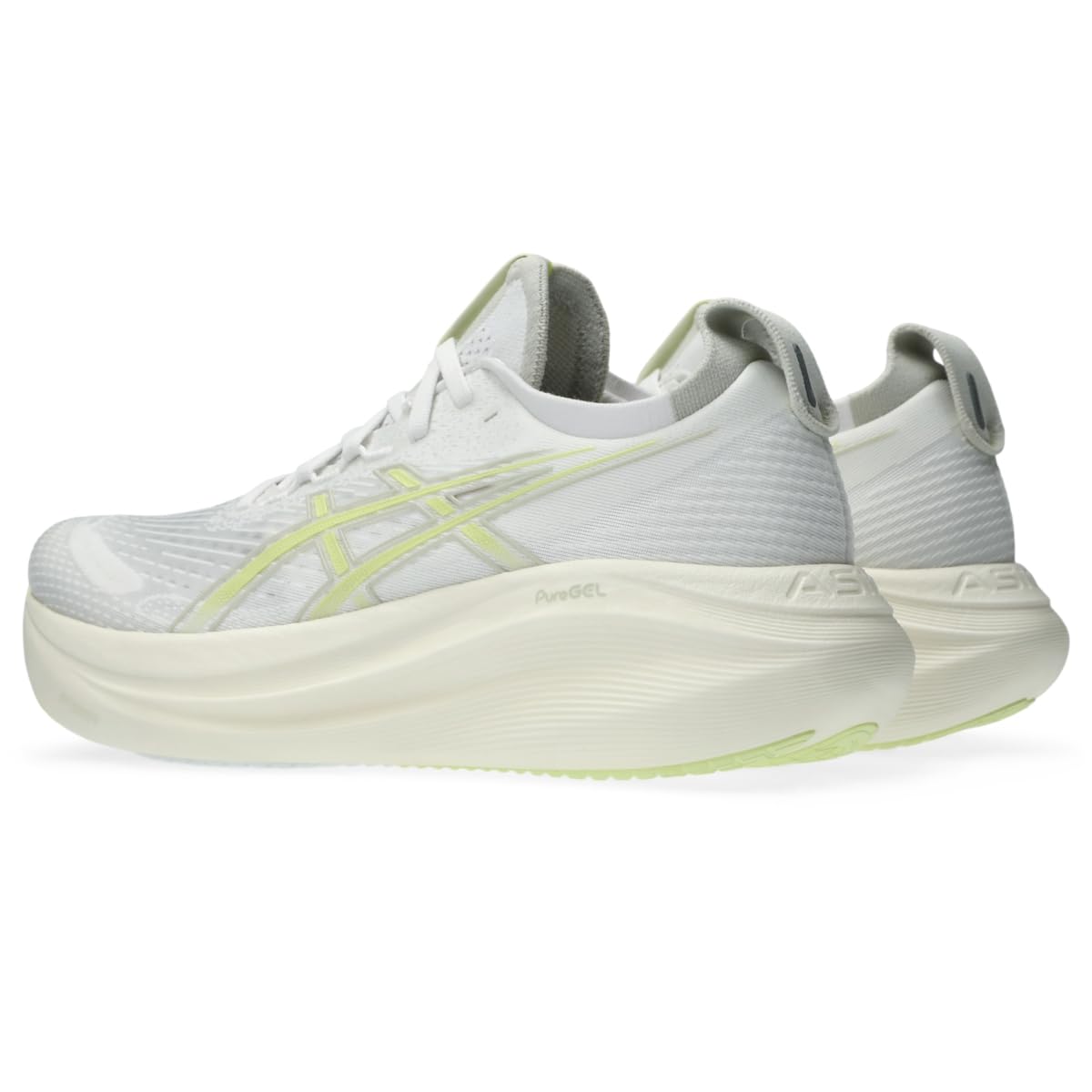 ASICS Men's Gel-Nimbus 27 Running Shoes, 9.5, White/Huddle Yellow