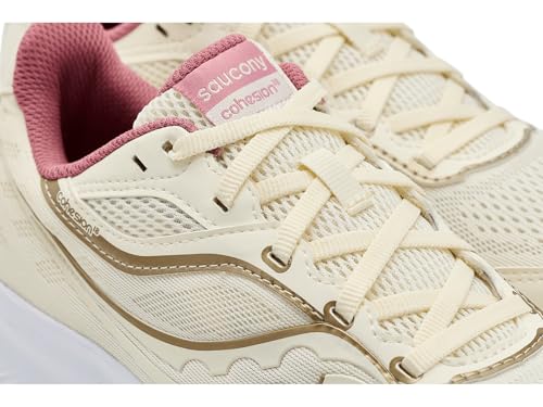 Saucony Women's Cohesion 18 Sneaker, Vanilla/Mauve, 9