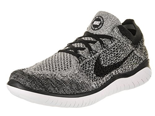 Nike Men's Free Run Flyknit 2018 Running Shoes, White White Black 101, 8